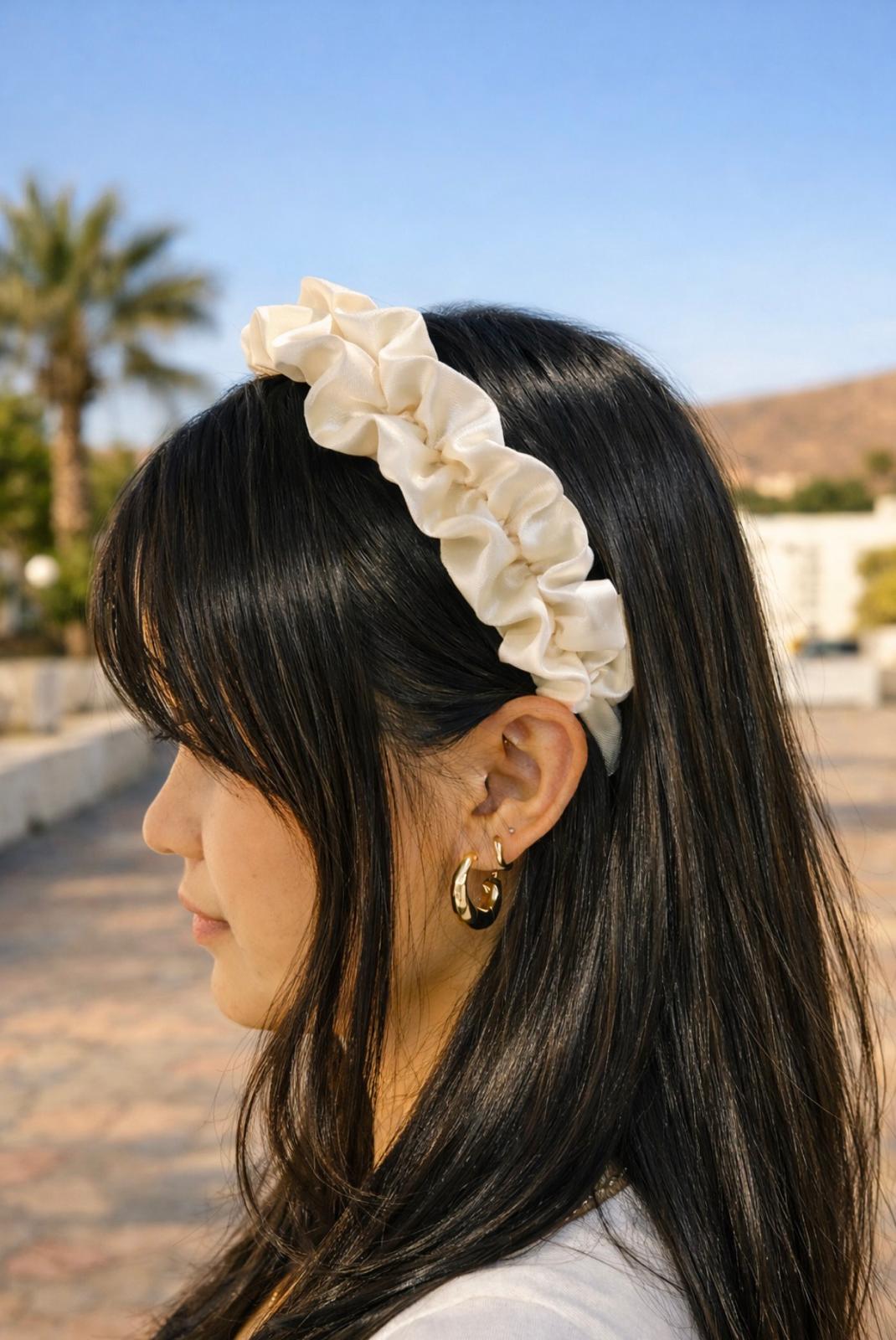 The Satin Ruffle Crown Headband