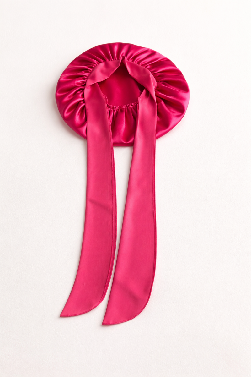 Luxury Double-Layer Satin Tie Bonnet