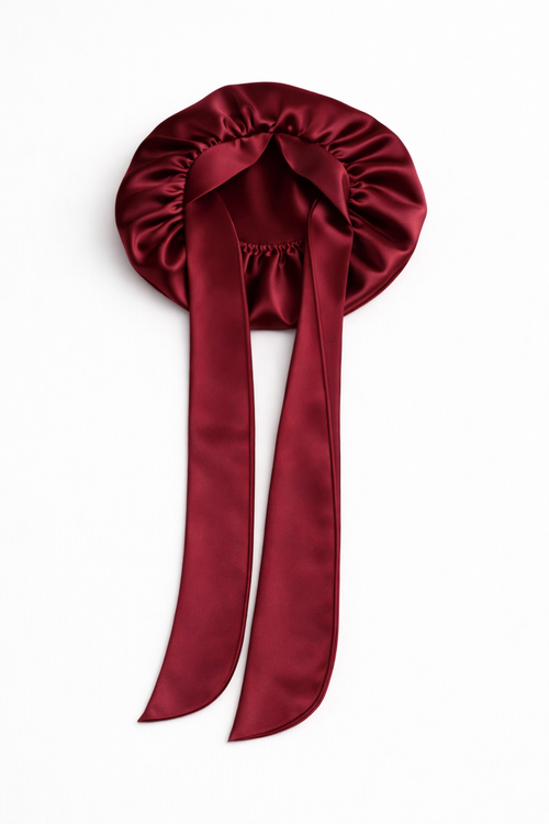 Luxury Double-Layer Satin Tie Bonnet